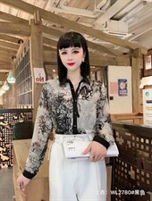 2022春款新款女装修身显瘦气质长袖衬衫，女装衬衫，婉伦