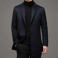 中年男士羊毛呢外套冬季商务单西服休闲爸爸装外套YL9811-P380图片