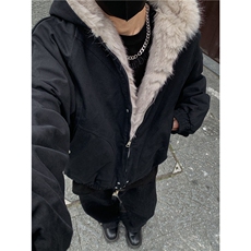 美式座山雕毛领外套男女冬季小众设计感加厚棉服男棉衣特p90，男装棉衣，电商C307