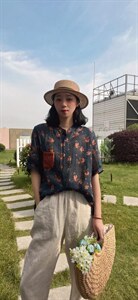 纯苎连衣裙小衫裤子裙子衬衣 时尚风 风淑女风休闲风，女装连衣裙，川哲