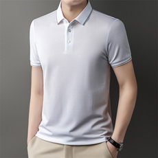DN25376春夏男士新款短袖T恤青年修身翻领体恤休闲打底衫，男装T恤，电商B360