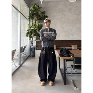 现货~  费尔岛提花水貂毛针织开衫毛衣外套MY2575批68图片
