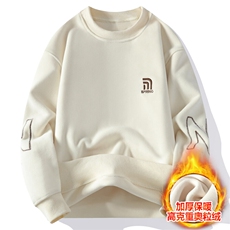摇粒绒卫衣男套头秋冬季新款加绒上衣男生加厚冬装加棉外套潮，男装卫衣，星座715-3