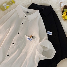 夏季新款亚麻班服短袖纯色衬衫男222-7-CS777-P35，男装T恤，星座222-7