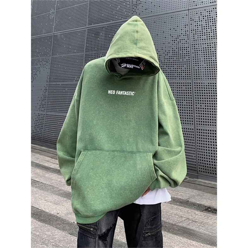 得物抖音高品质秋360克重磅做旧炒雪花印花连帽水洗卫衣ASL1604,男装卫衣,电商A443