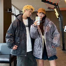 2025情侣款连帽棉衣棉服加绒加厚新中式盘扣棉袄外套G1616-P95，男装棉衣，星座207