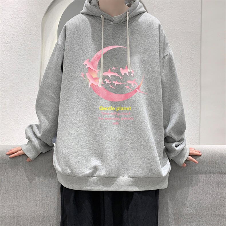 WY2209-P35加绒款-P40纯棉连帽卫衣男大码运动帽衫宽松薄外套男,男装卫衣,电商A040