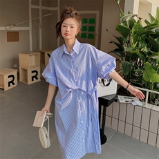 主推现货款宽松条纹连衣裙212A-603-P105-控155，女装连衣裙，浙宝212A