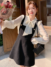 现货小香风两件套长衬衫背心连衣裙ZB193a-817-p190k280，女装连衣裙，浙宝193A