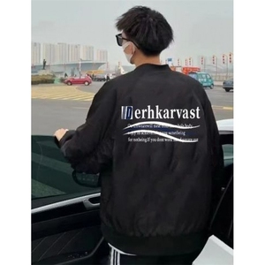 字母设计感棒球服男女春秋季小众情侣飞行员夹克外套 JFF548图片