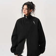 网络图现货美式重磅开衫加绒卫衣立领外套情侣百搭上衣RW25-P60，男装卫衣，星座1005-4