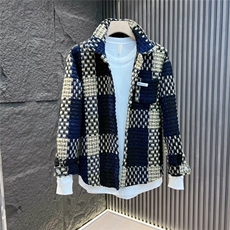 小香风外套男高级感格子夹克休闲翻领上衣春秋季衣服HH1022P58，男装夹克，星座1013-5