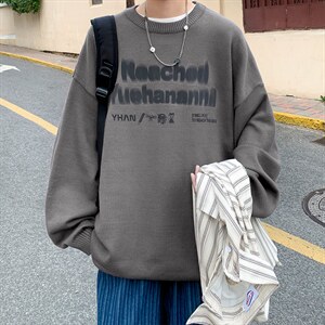 抖音供货、现货非烫画秋冬圆领毛衣宽松打底衫 D223A-MY2201-P55图片