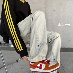 高街欧美风纽扣装饰牛仔裤715-6-BX18P60(控78）图片