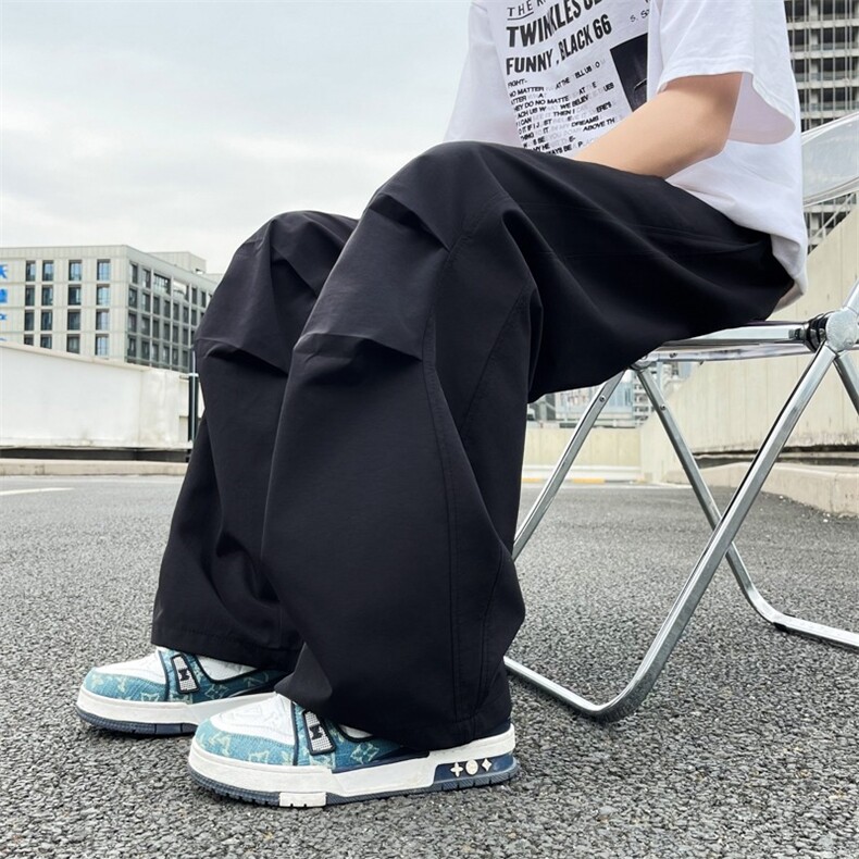 褶皱伞兵工装裤男女夏潮宽松感阔腿弯刀裤速干休闲裤MK988P38,男装工装外套,星座1013-5