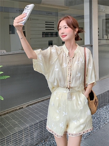 现货主推重工艺刺绣女夏新款休闲减龄穿搭两件套A2601-139-K218图片