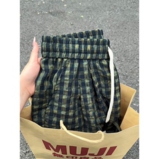 特批P35无差价夏季新款格子泡泡纱轻薄时尚潮流大码休闲裤男K5936，男装休闲裤，电商A001-1