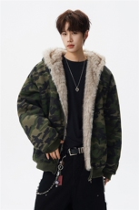 美式座山雕加绒加厚棉服男冬宽松连帽毛领棉衣外套MY18001，男装棉衣，电商B312