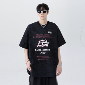 美式百搭圆领五分袖半袖T恤欧美印花短袖男T709-p28