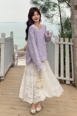 秋季现货立体蝴蝶毛衣蕾丝半身裙两件套2C133-8903-P145-K198，女装套装/套裙，2C133