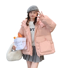 奶fufu粉色羽绒服女2024冬季新款甜美少女风小个子加厚白鸭绒外套，女装羽绒服，2C032