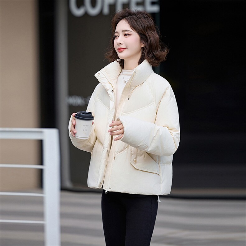 超好看小个子短款羽绒服女2024冬季新款流行爆款立领90白鸭绒外套,女装羽绒服,姿衣坊