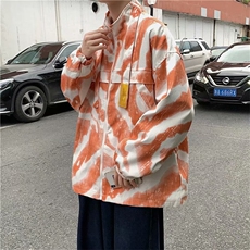 扎染外套秋季ins潮流炸街港风潮嘻哈韩版百搭立领夹克W1191-P52，男装夹克，星座512-2