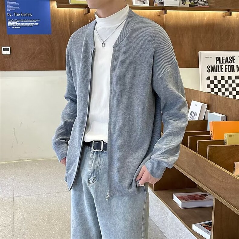 早秋新款男士拼接撞色长袖针织毛衣外套B15P52,男装针织衫/毛衣,星座1116-2