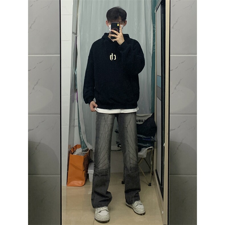 B221美式ins高街暗黑小众铆钉伐木裤牛仔裤LK23145-P65控88,男装牛仔裤,电商B221