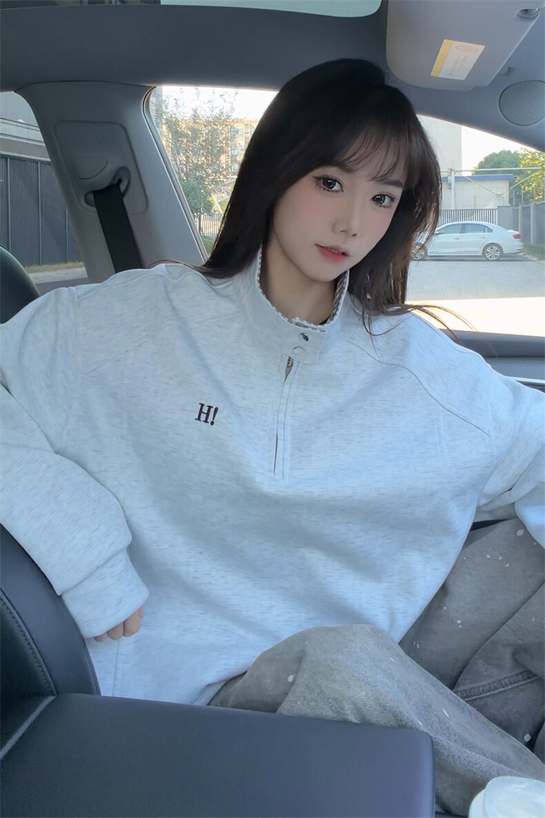 秋冬男士美式半拉链立领运动卫衣男女潮牌秋季情侣外套Polo衫p55,男装Polo衫,电商B319