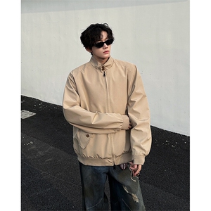 8XL-M美式复古棒球服外套男特大码潮牌双拉链立领夹克衫JK005P85图片