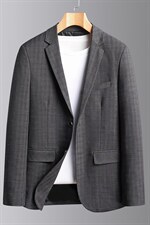 BV71钱塘2020-2秋冬季男装西服格纹时尚休闲男士长袖外套P155，男装西服，钱塘207-2