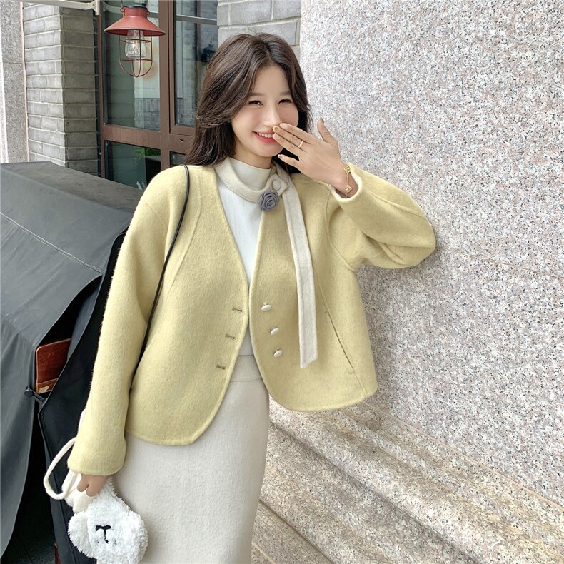 双面羊绒大衣女2026冬季新款小个子呢大衣2C227/3318/P245K318,女装毛呢外套,2C227