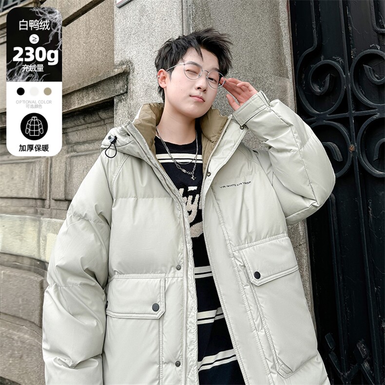 冬季连帽羽绒服男印花男士休闲羽绒衣外套潮青年A266-88681-P180图片