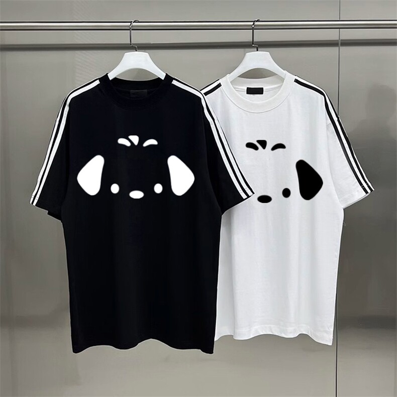夏季美式高街重磅纯棉三条杠织带撞色男女短袖T恤STG309特P25,男装T恤,电商A486