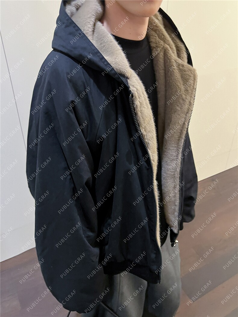 网图座山雕双面穿加厚保暖冬季连帽棉衣外套男女情侣款棉服P118,男装棉衣,电商C306-1