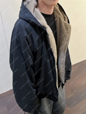 网图座山雕双面穿加厚保暖冬季连帽棉衣外套男女情侣款棉服P118，男装棉衣，电商C306-1