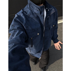 春季高品质PU皮夹克衫外套立领外套J2535-P90，男装夹克，星座1213