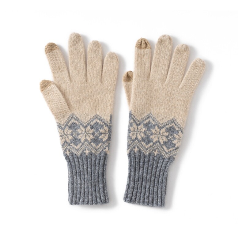 2025时尚百搭通勤简约休闲提花手套，手套，臻维羊绒