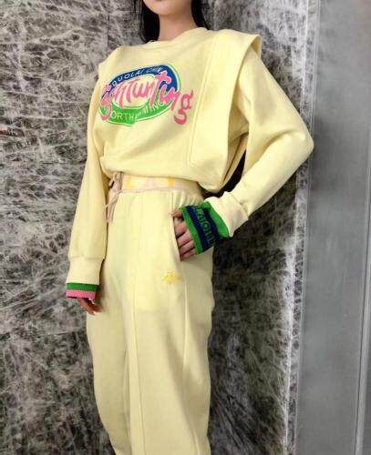 【现货】春季新款假两件式彩色印花卫衣，女装卫衣/绒衫，多来