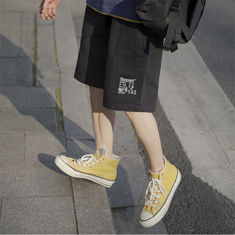 2021夏季港风新款男宽松五分裤学生日系工装短裤潮504-K023-P35,男装休闲裤,星座504