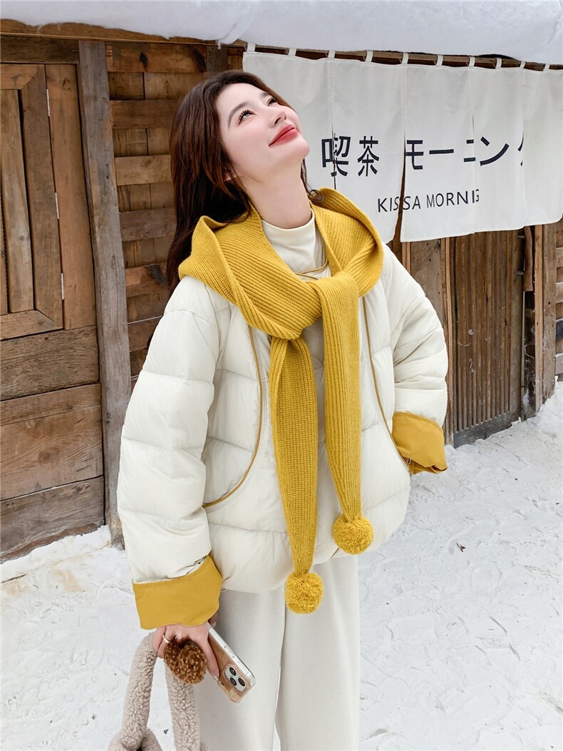 现货主推~冬新款加厚针织披肩羽绒服短外套2B237-6170-P295-K428,女装羽绒服,2B237