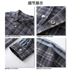 复古美式高街格子夹克衬衫加厚新款潮流休闲开衫外套HY608TP58，男装夹克，电商A102B