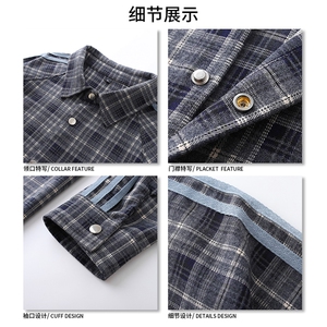 复古美式高街格子夹克衬衫加厚新款潮流休闲开衫外套HY608TP58图片