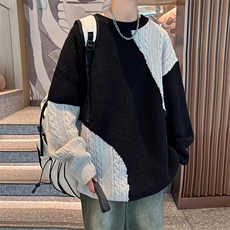 慵懒风毛衣男秋冬新款圆领情侣宽松高级感打底衫毛线衣MY7003-P53，男装针织衫/毛衣，星座308B-1