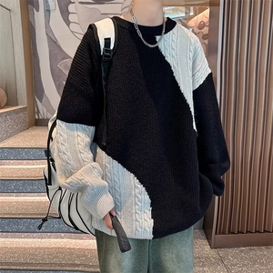 慵懒风毛衣男秋冬新款圆领情侣宽松高级感打底衫毛线衣MY7003-P53图片