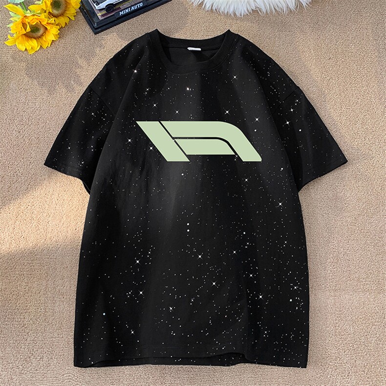量大优供抖音视频支持得物配合二开美式满天星亮片短袖T恤MTX599,男装T恤,电商A486-1