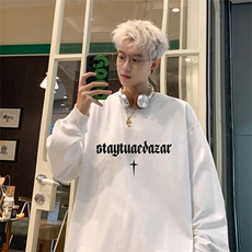 新款港风纯棉260克高街抖音直播得物品质长袖T恤打底衫T4206P28，男装T恤，电商C408-1(原B339-1)