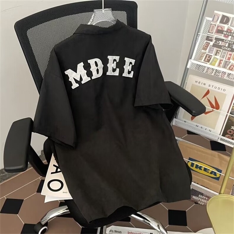 美式复古雅痞拉链短袖衬衫新款潮X9P26,男装衬衫,星座1116-2