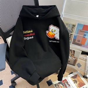 万针刺绣结构设计重磅秋冬全棉高品质美式高街连帽卫衣外套 Y7685图片